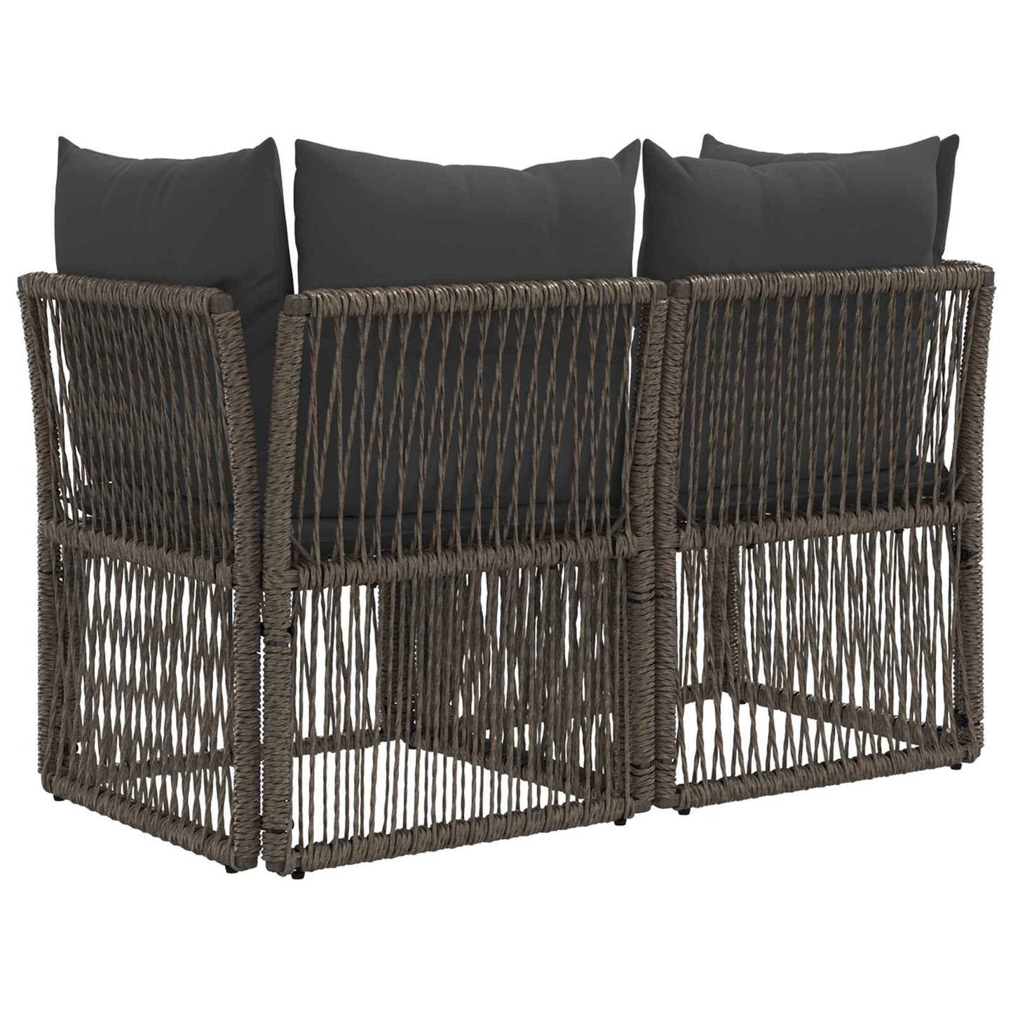 Divano da giardino 2-Numero di posti Grigio polyrattan | homemem39