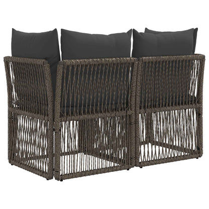 Divano da giardino 2-Numero di posti Grigio polyrattan | homemem39