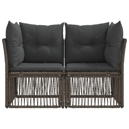 Divano da giardino 2-Numero di posti Grigio polyrattan | homemem39