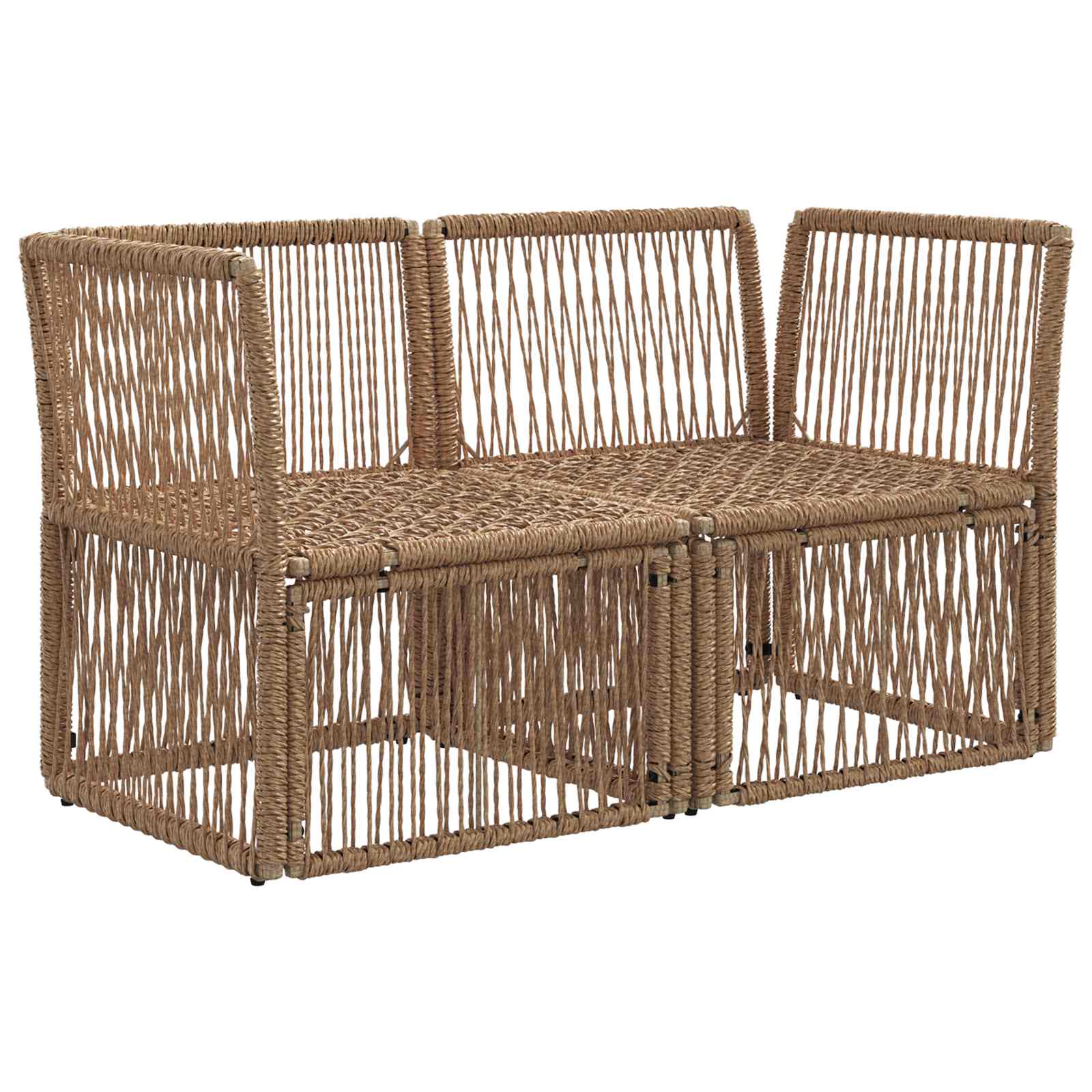 Divano da giardino 2-Numero di posti Beige polyrattan | homemem39