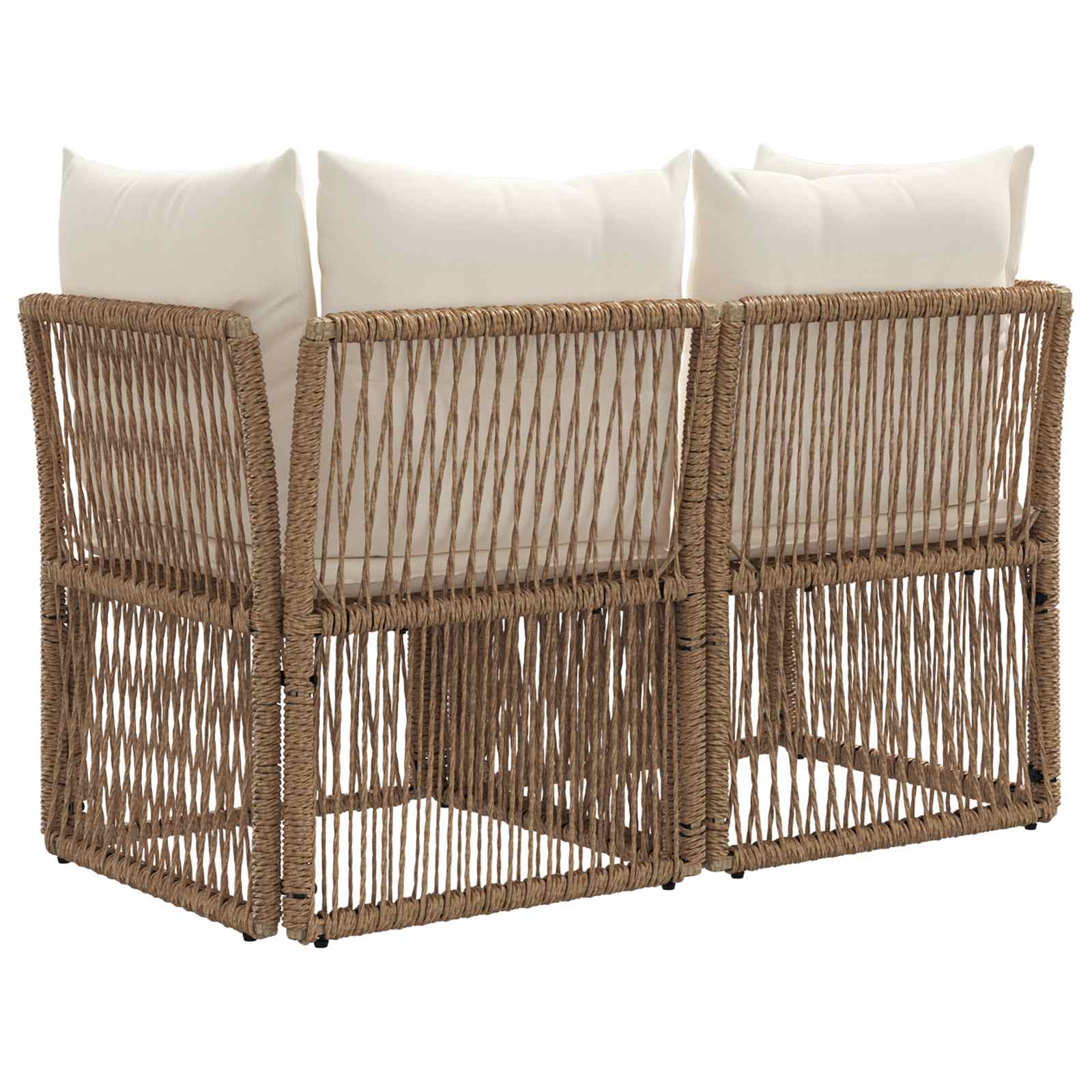 Divano da giardino 2-Numero di posti Beige polyrattan | homemem39