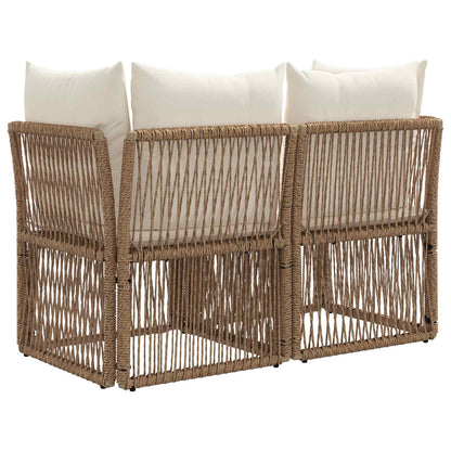 Divano da giardino 2-Numero di posti Beige polyrattan | homemem39