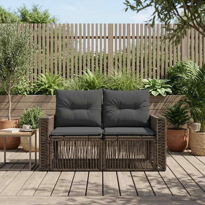 Divano da giardino 2-Numero di posti Grigio polyrattan | homemem39