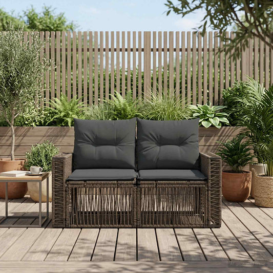 Divano da giardino 2-Numero di posti Grigio polyrattan | homemem39