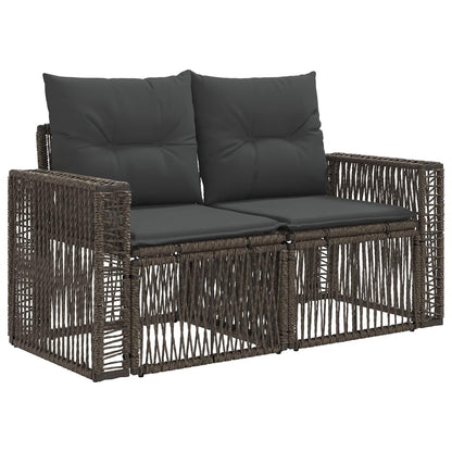 Divano da giardino 2-Numero di posti Grigio polyrattan | homemem39