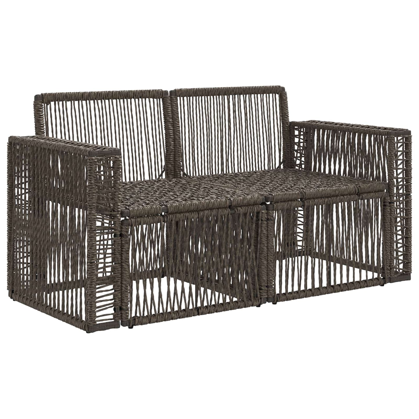 Divano da giardino 2-Numero di posti Grigio polyrattan | homemem39