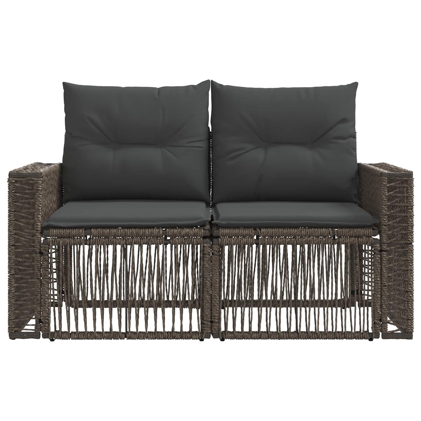 Divano da giardino 2-Numero di posti Grigio polyrattan | homemem39