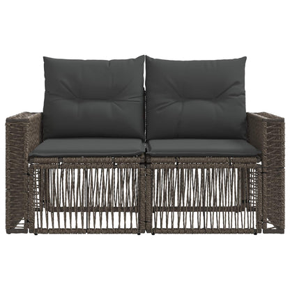 Divano da giardino 2-Numero di posti Grigio polyrattan | homemem39
