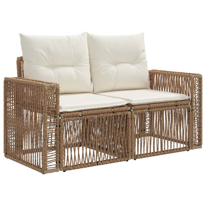 Divano da giardino 2-Numero di posti Beige polyrattan | homemem39
