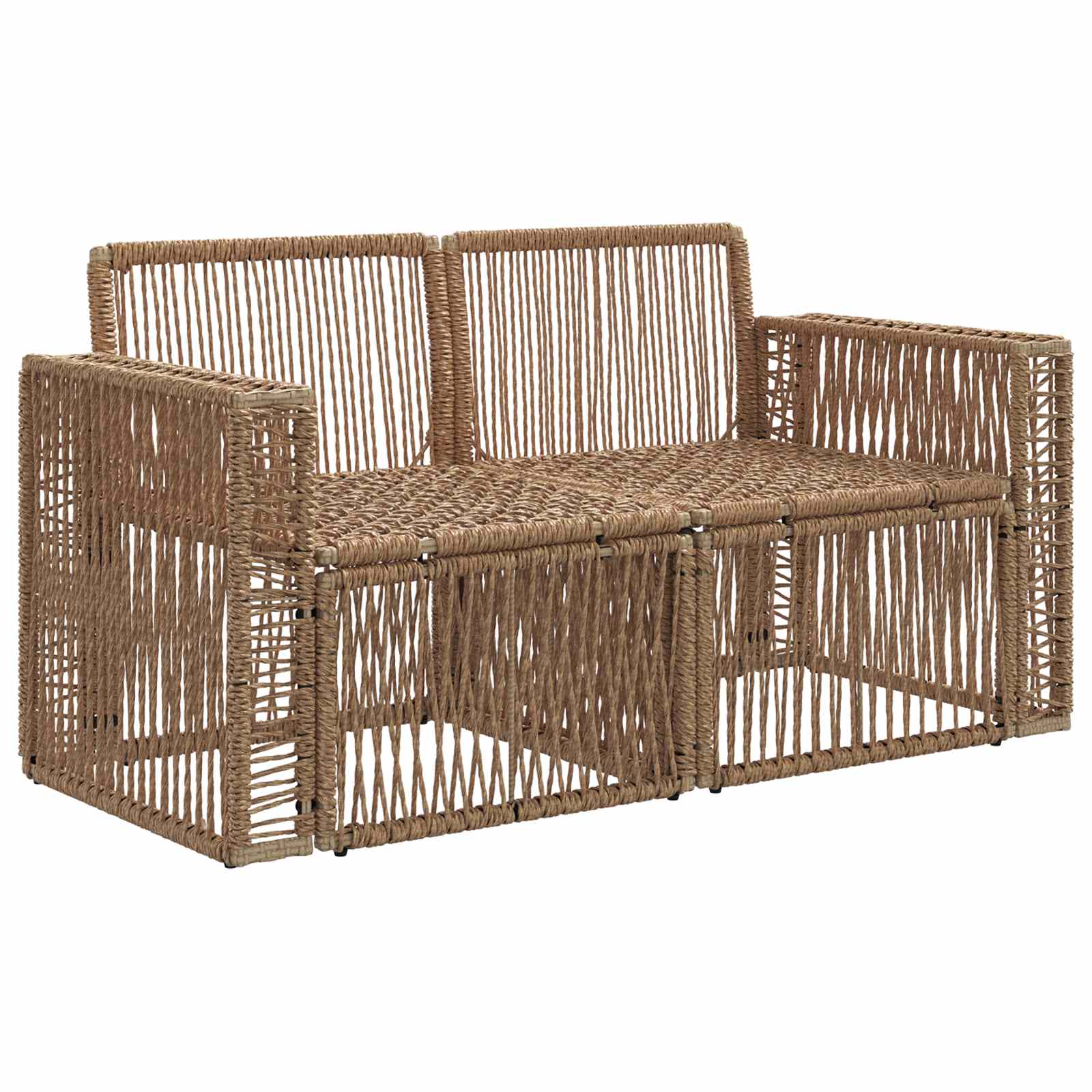 Divano da giardino 2-Numero di posti Beige polyrattan | homemem39