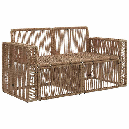 Divano da giardino 2-Numero di posti Beige polyrattan | homemem39