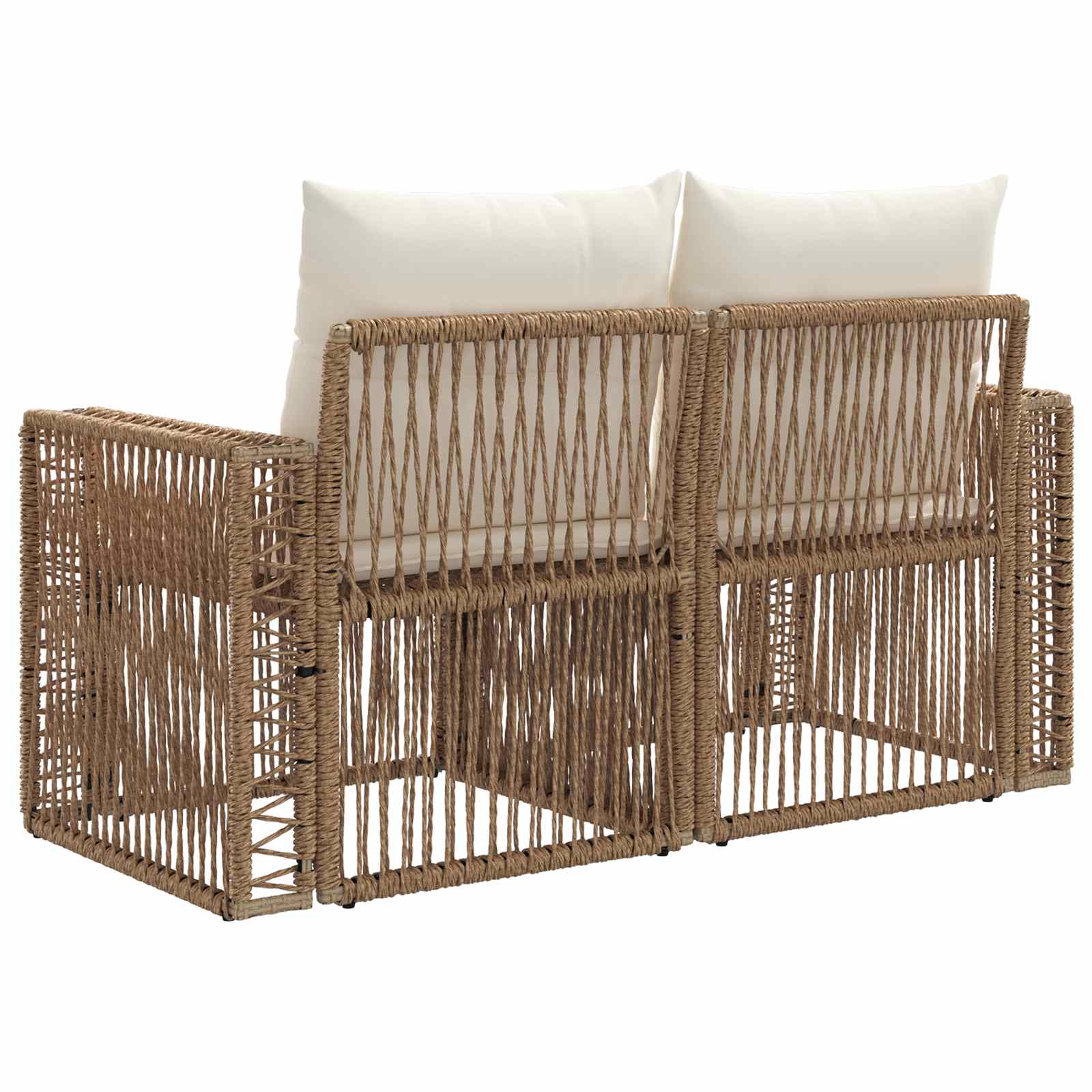 Divano da giardino 2-Numero di posti Beige polyrattan | homemem39