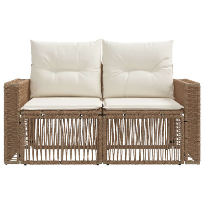 Divano da giardino 2-Numero di posti Beige polyrattan | homemem39