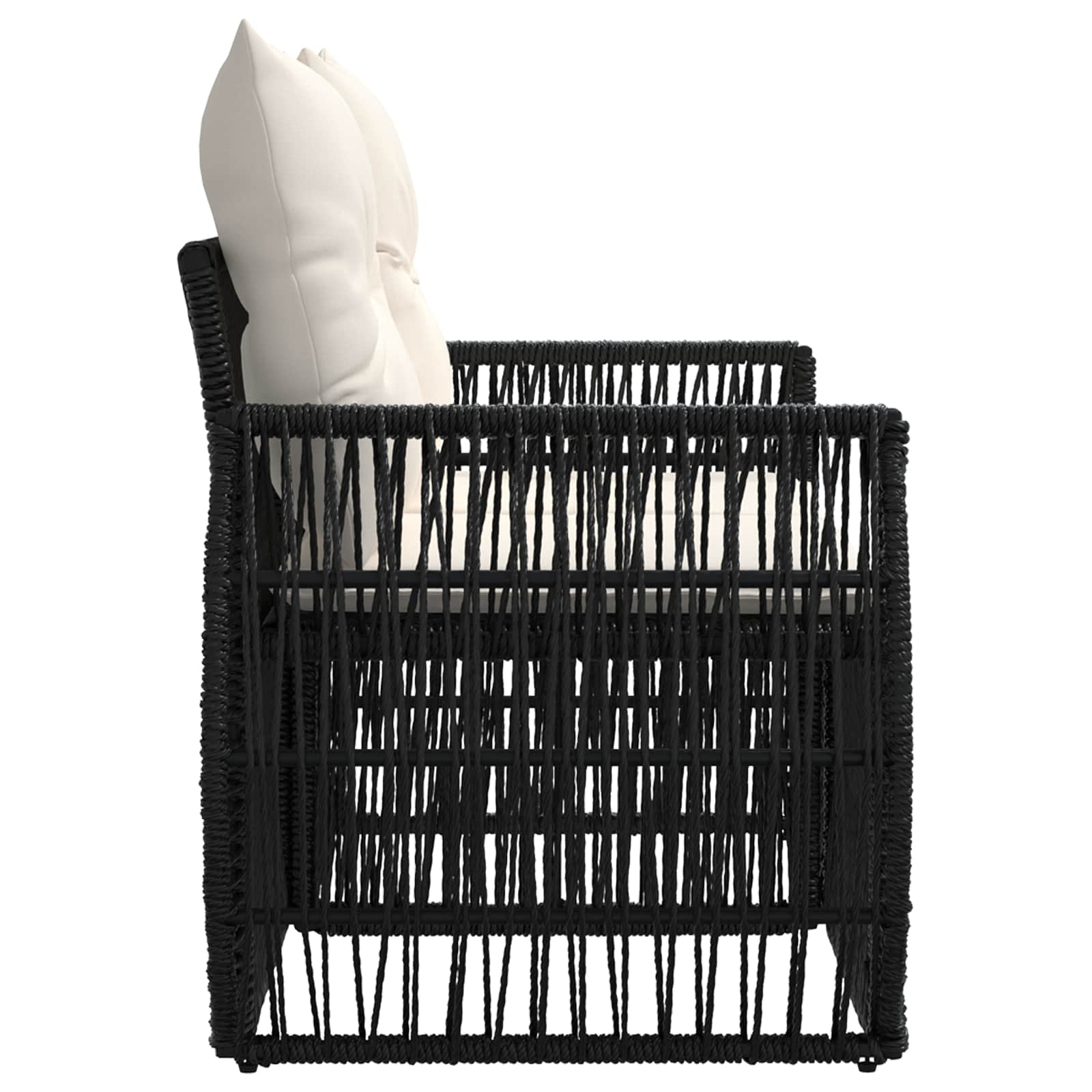 Divano da giardino 2-Numero di posti Nero polyrattan | homemem39