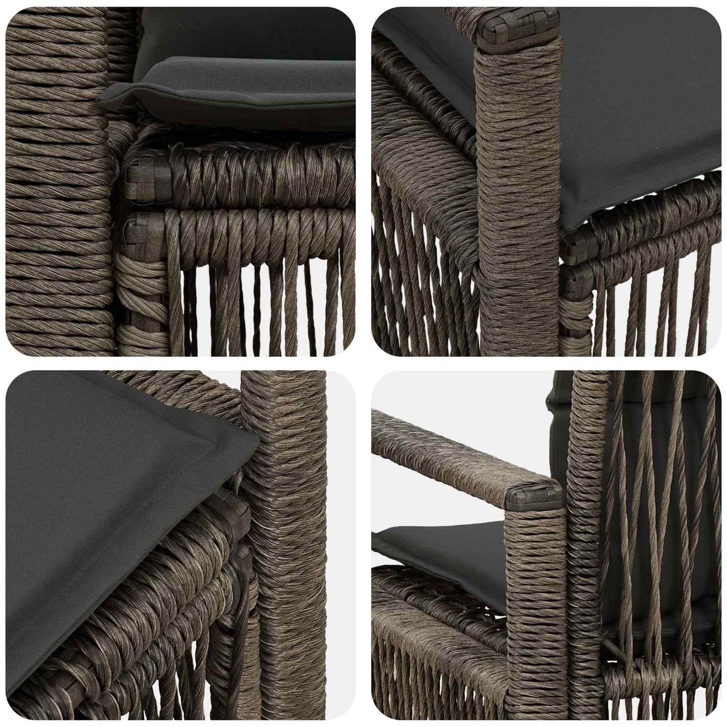 Divano da giardino 2-Numero di posti Grigio polyrattan | homemem39