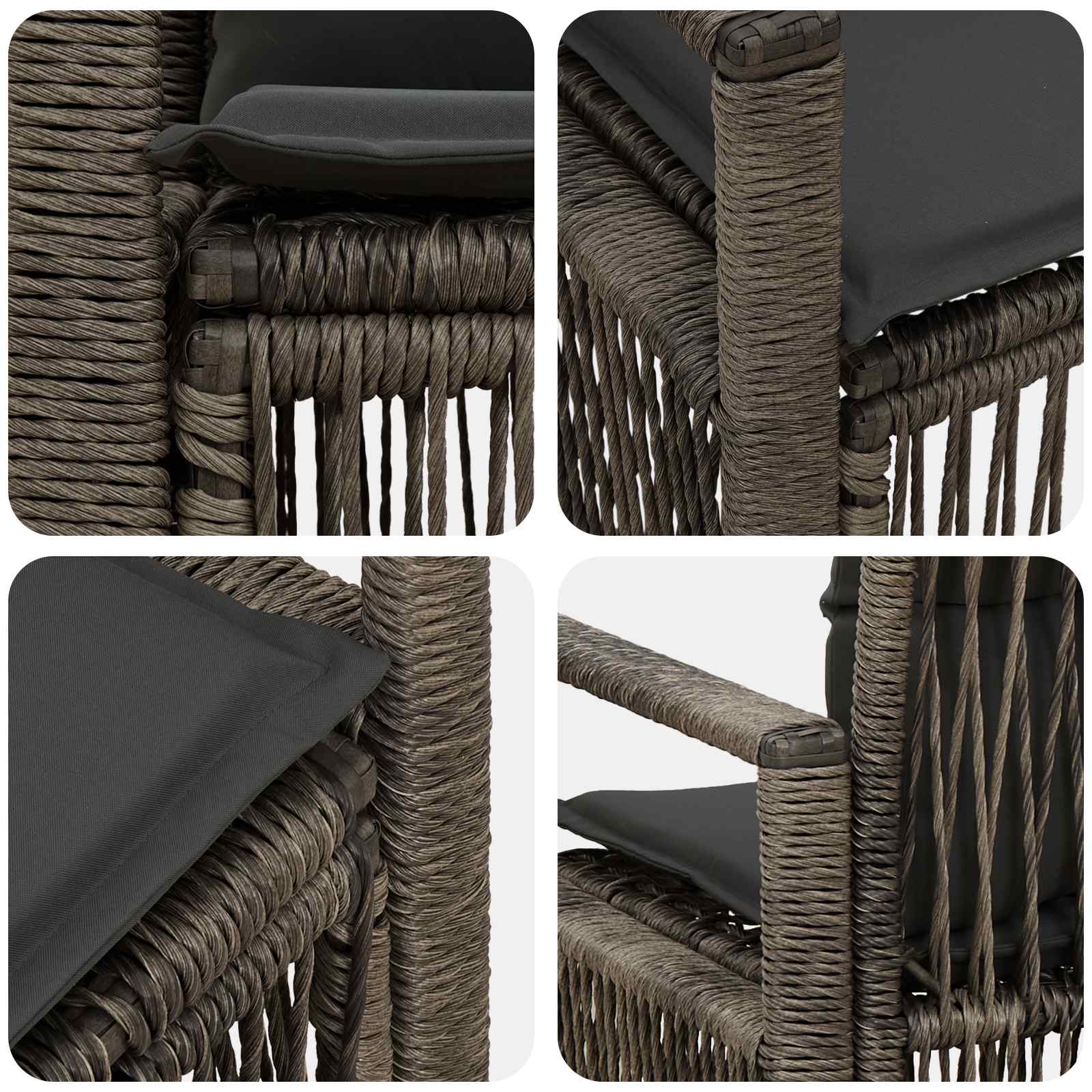 Divano da giardino 2-Numero di posti Grigio polyrattan | homemem39