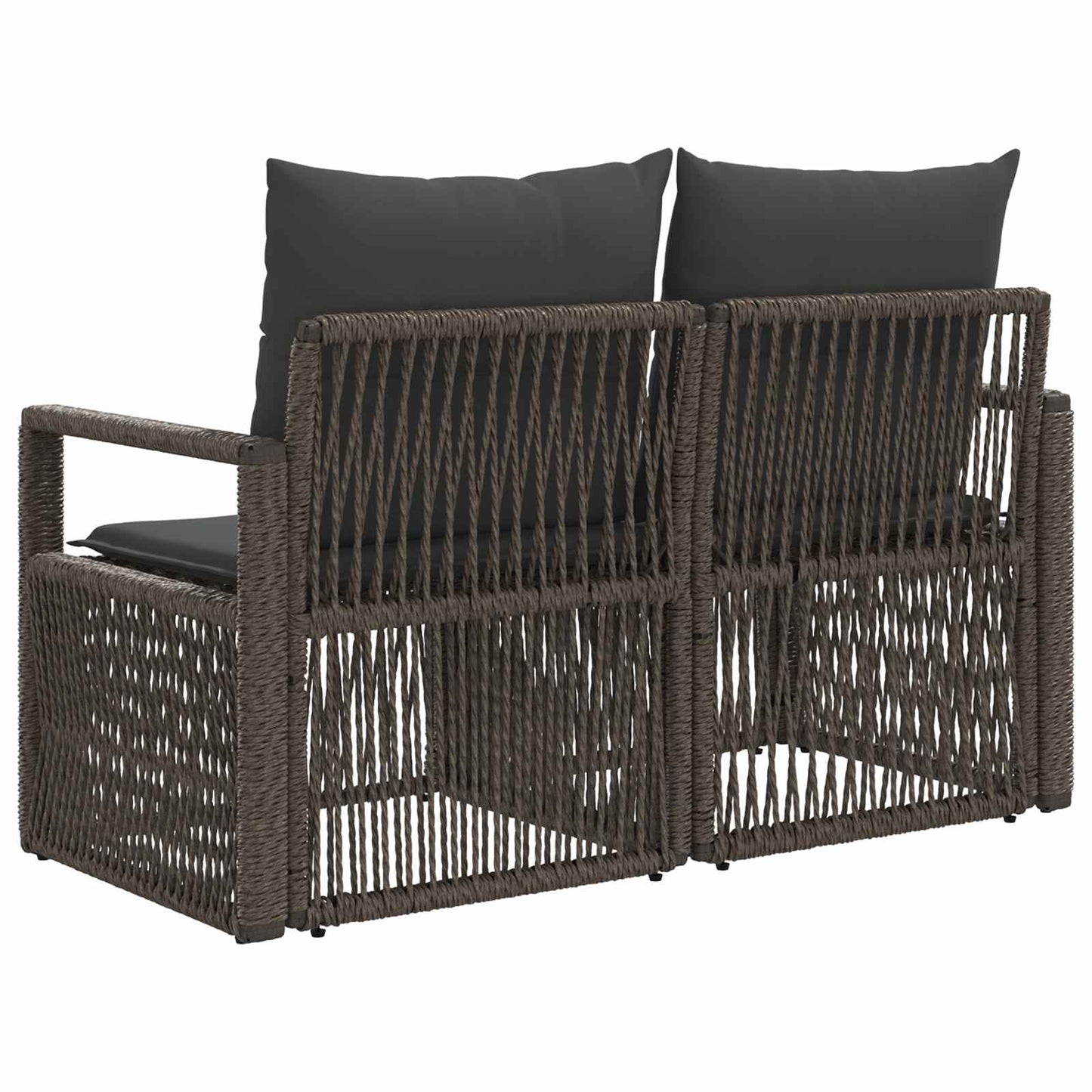 Divano da giardino 2-Numero di posti Grigio polyrattan | homemem39