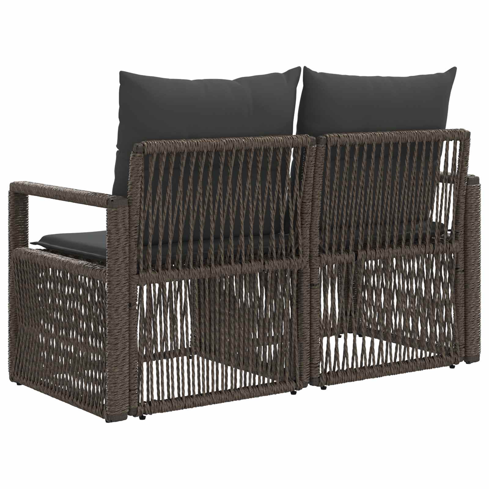Divano da giardino 2-Numero di posti Grigio polyrattan | homemem39