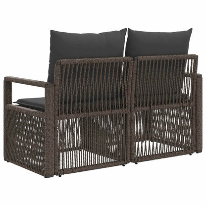 Divano da giardino 2-Numero di posti Grigio polyrattan | homemem39