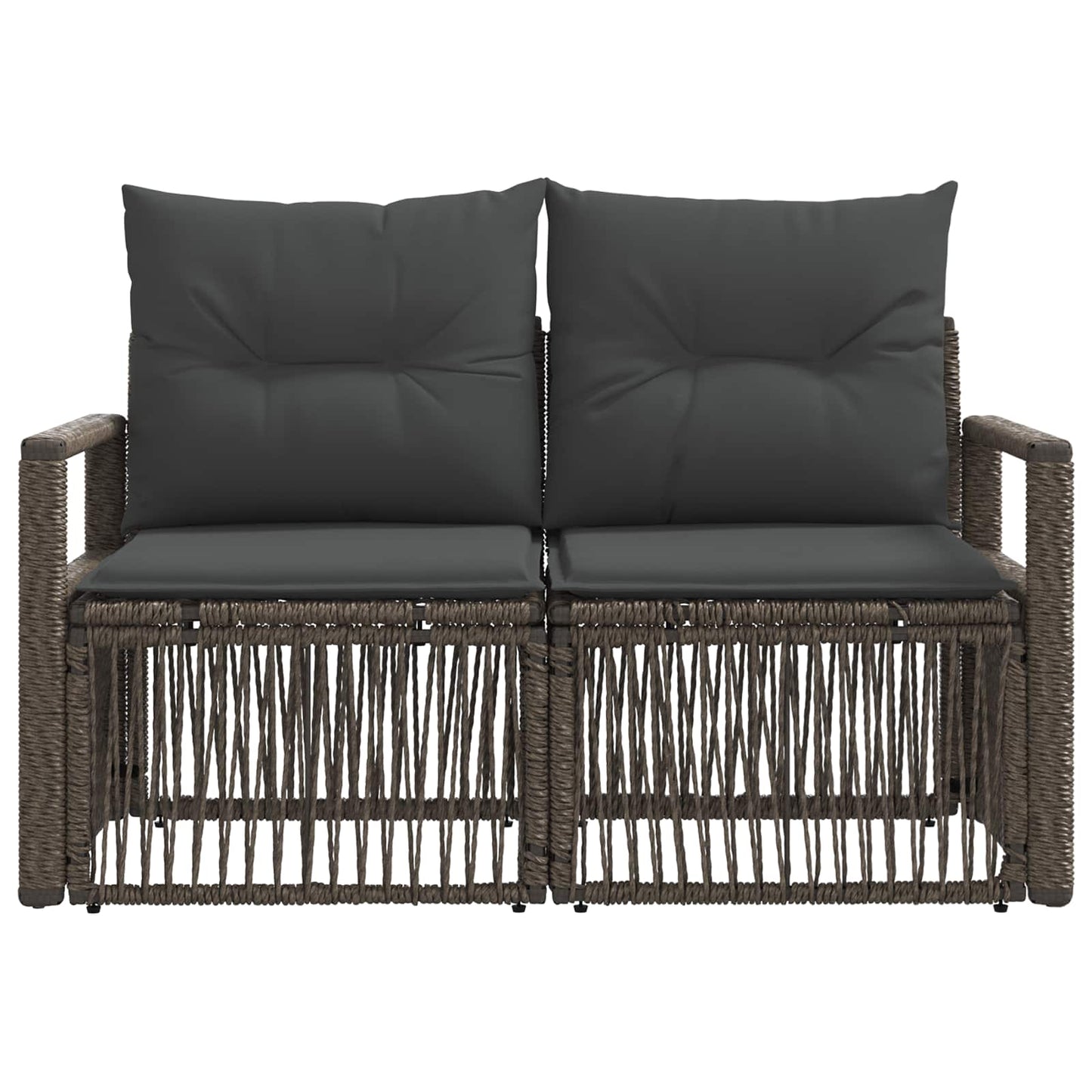 Divano da giardino 2-Numero di posti Grigio polyrattan | homemem39