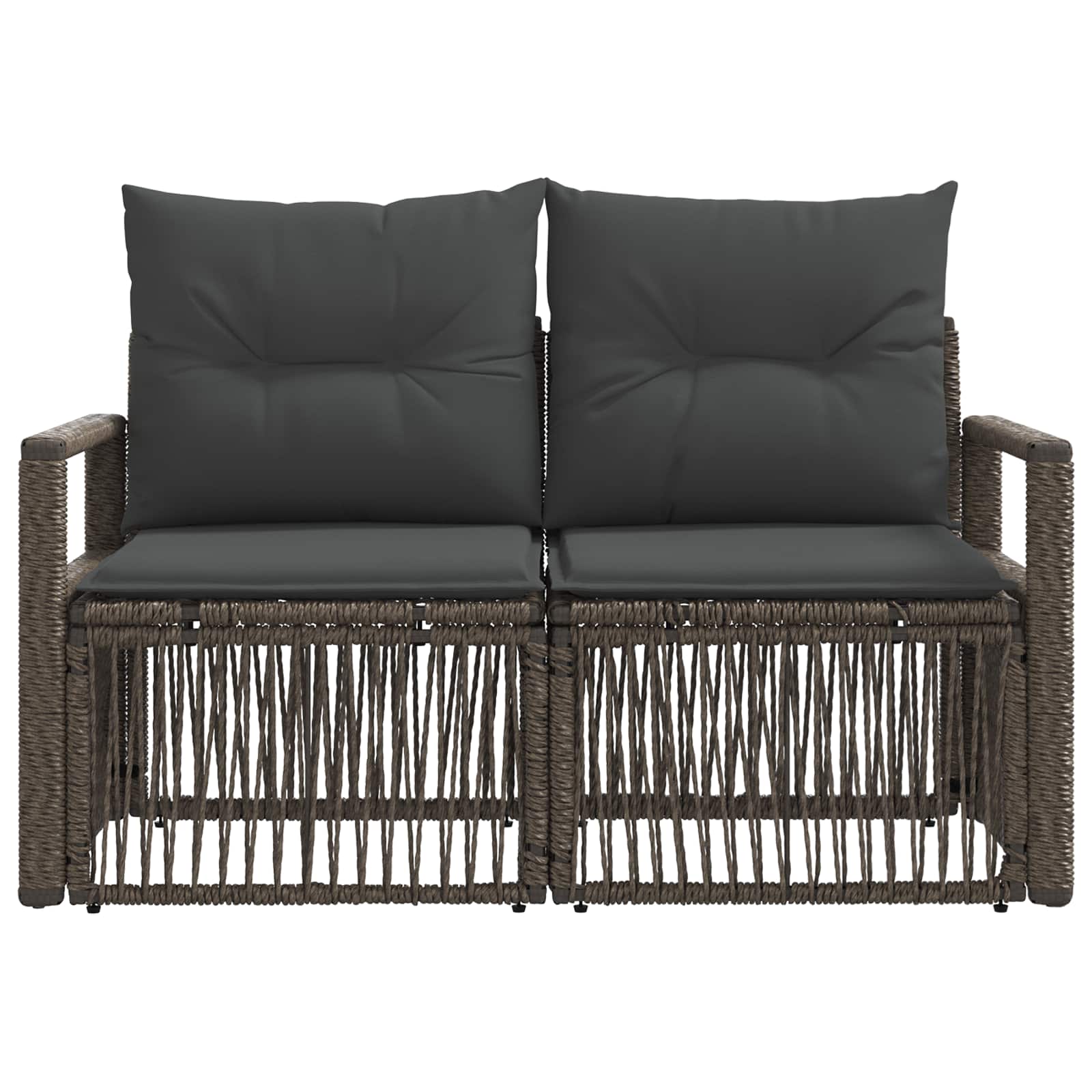 Divano da giardino 2-Numero di posti Grigio polyrattan | homemem39