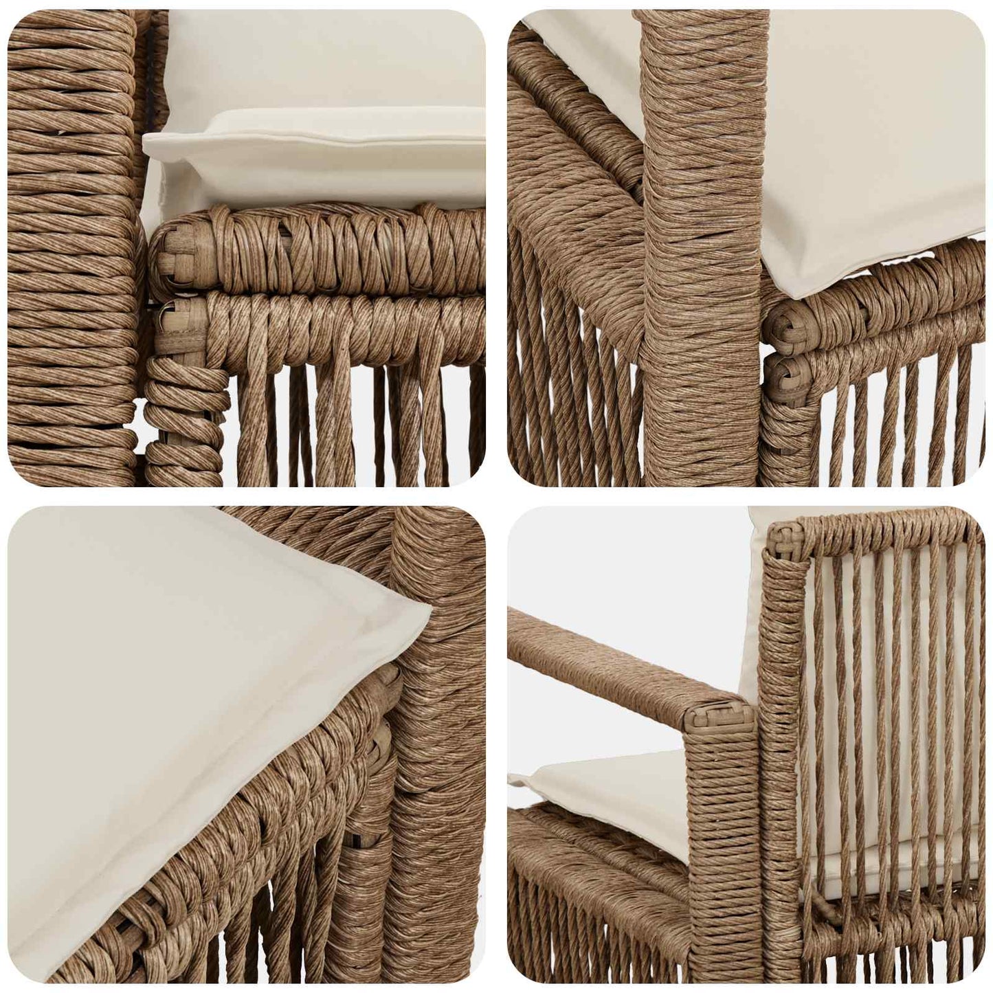 Divano da giardino 2-Numero di posti Beige polyrattan | homemem39