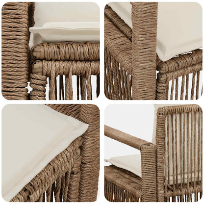 Divano da giardino 2-Numero di posti Beige polyrattan | homemem39