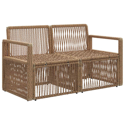 Divano da giardino 2-Numero di posti Beige polyrattan | homemem39