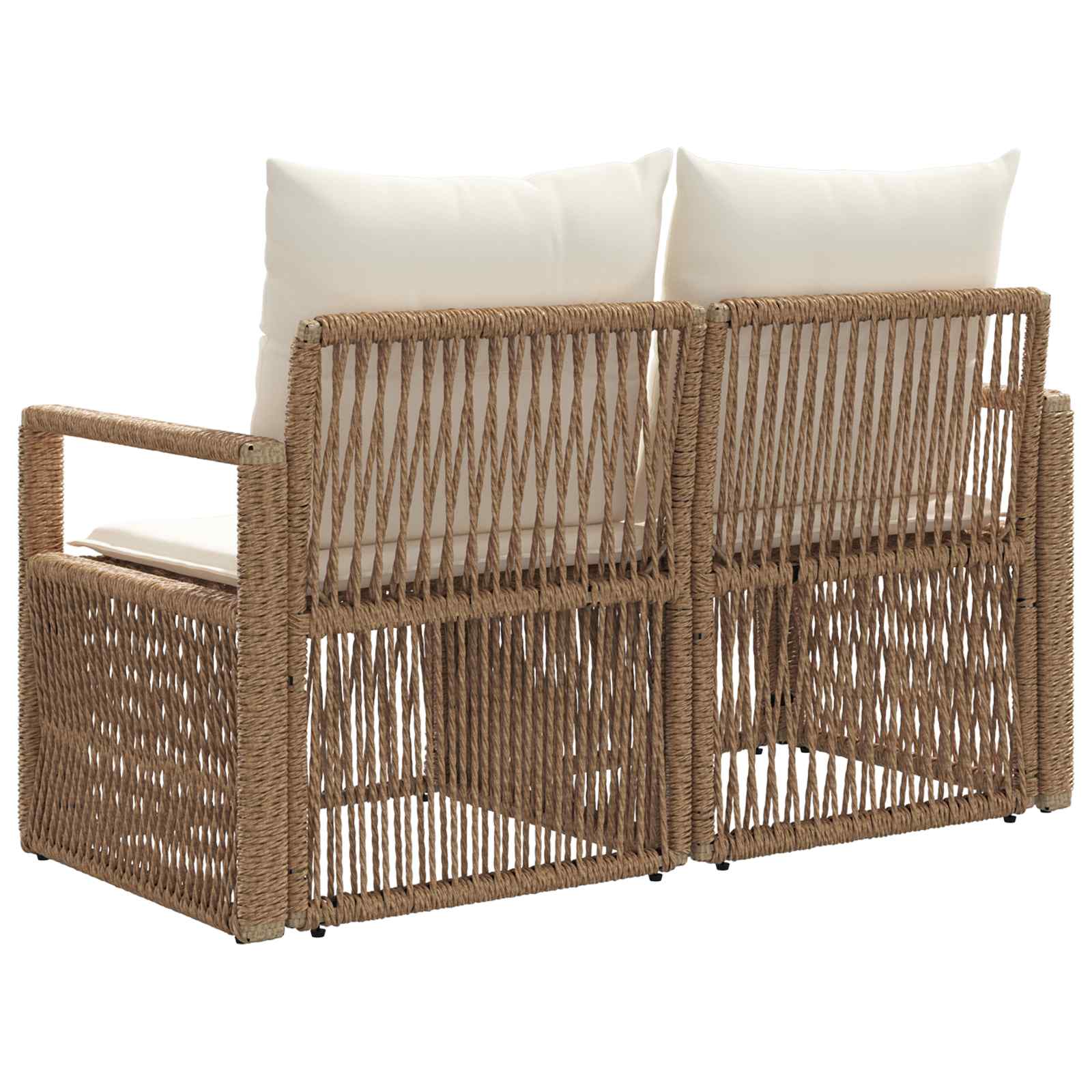 Divano da giardino 2-Numero di posti Beige polyrattan | homemem39