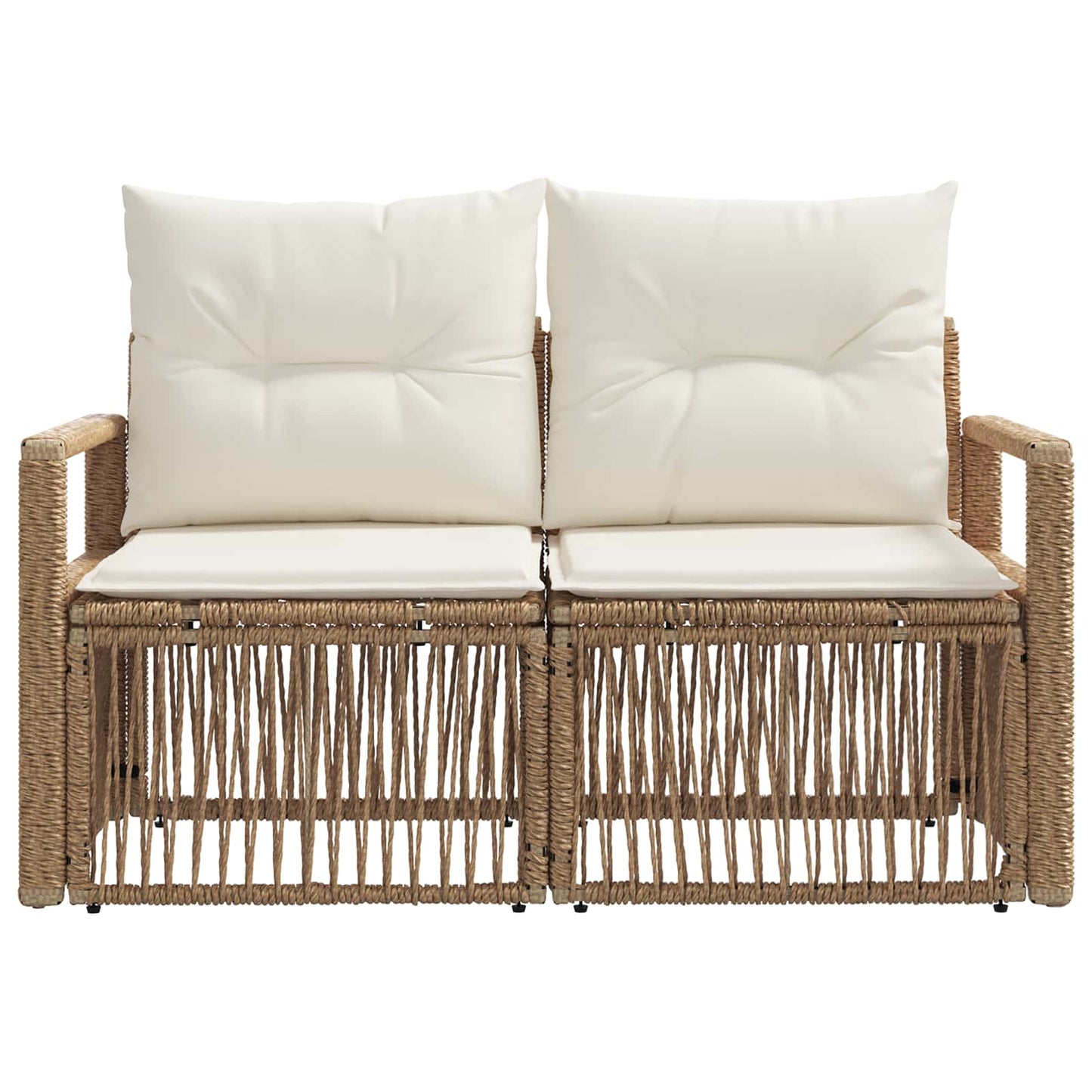 Divano da giardino 2-Numero di posti Beige polyrattan | homemem39