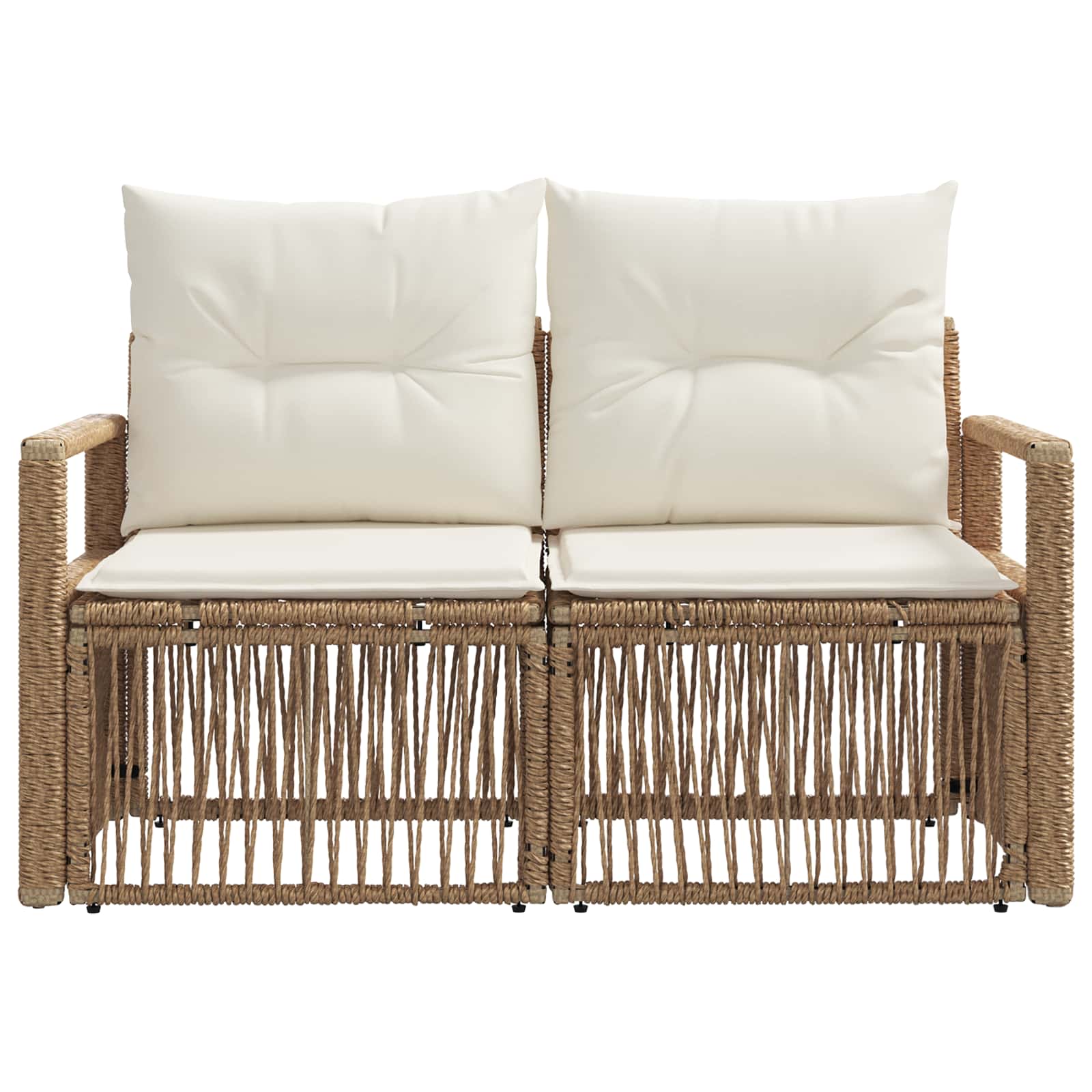 Divano da giardino 2-Numero di posti Beige polyrattan | homemem39