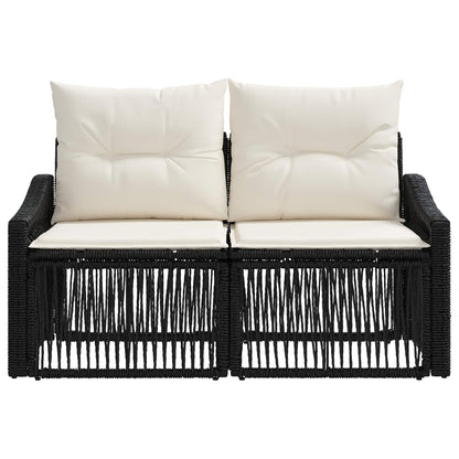 Divano da giardino 2-Numero di posti Nero polyrattan | homemem39