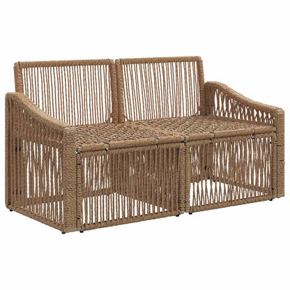 Divano da giardino 2-Numero di posti Beige polyrattan | homemem39