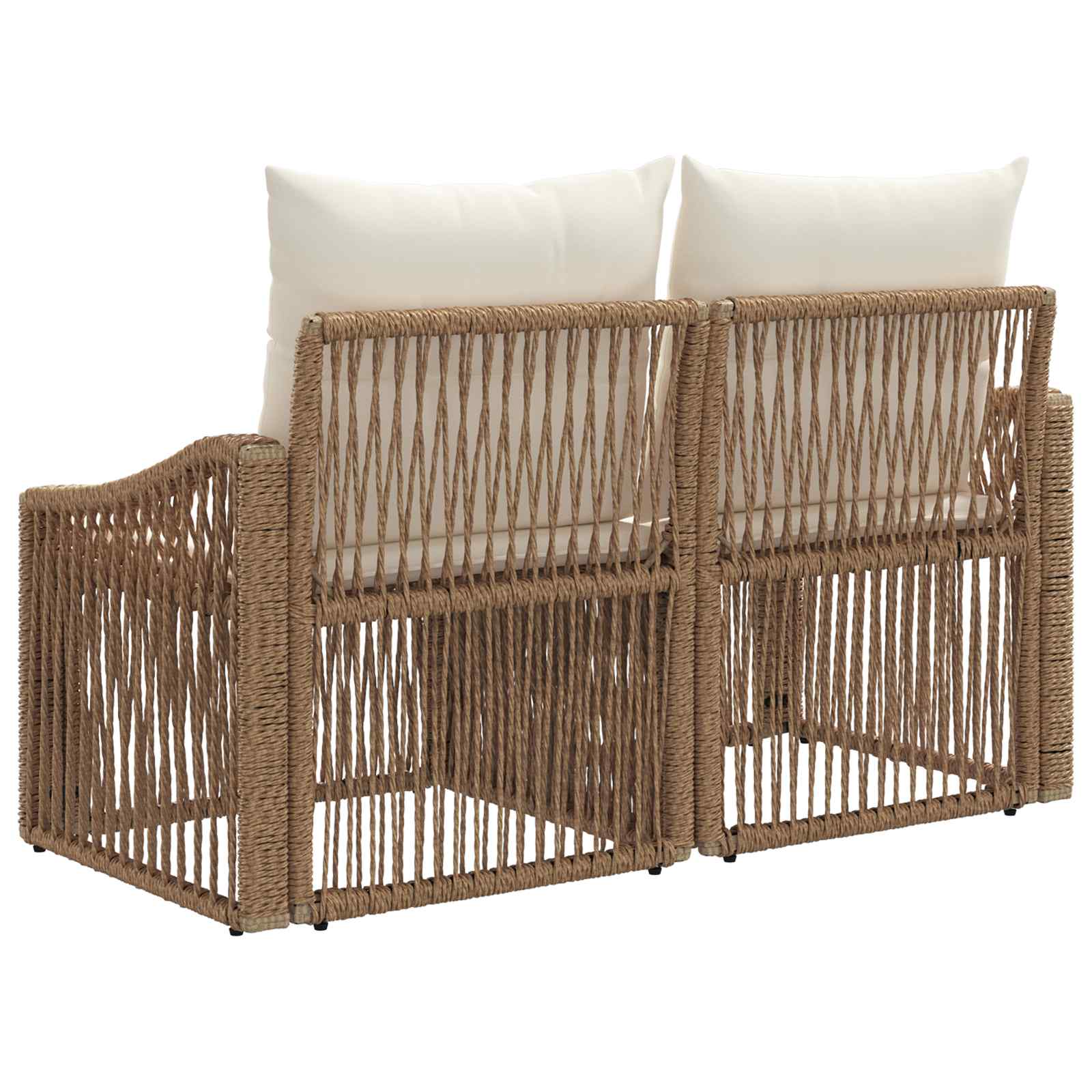 Divano da giardino 2-Numero di posti Beige polyrattan | homemem39