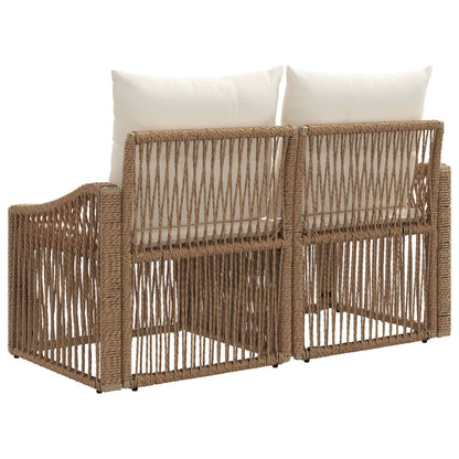 Divano da giardino 2-Numero di posti Beige polyrattan | homemem39