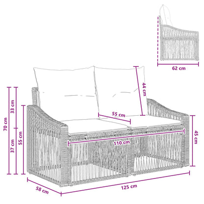 Divano da giardino 2-Numero di posti Beige polyrattan | homemem39
