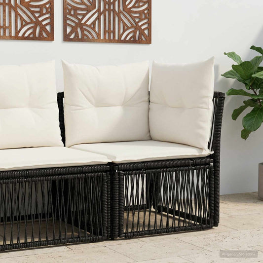 Unità divano angolare Nero polyrattan | homemem39