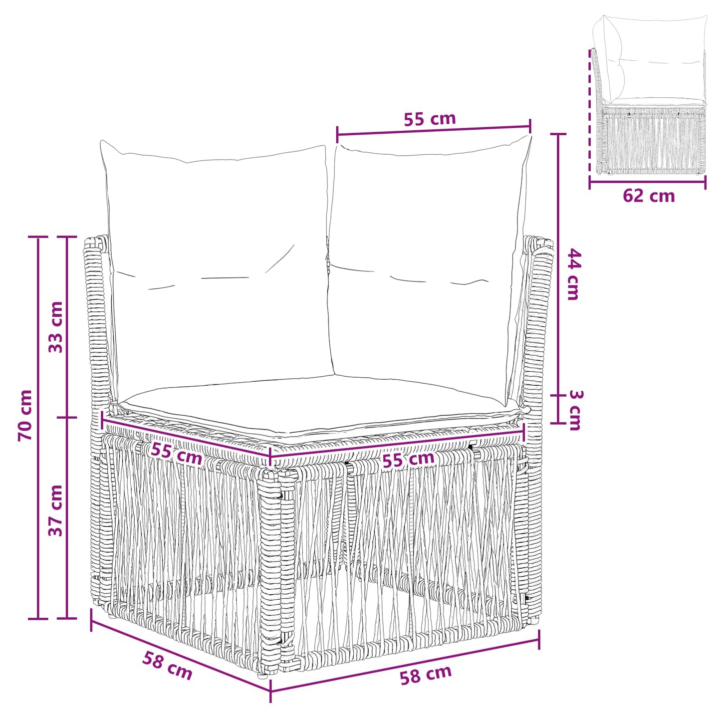 Unità divano angolare Grigio polyrattan | homemem39