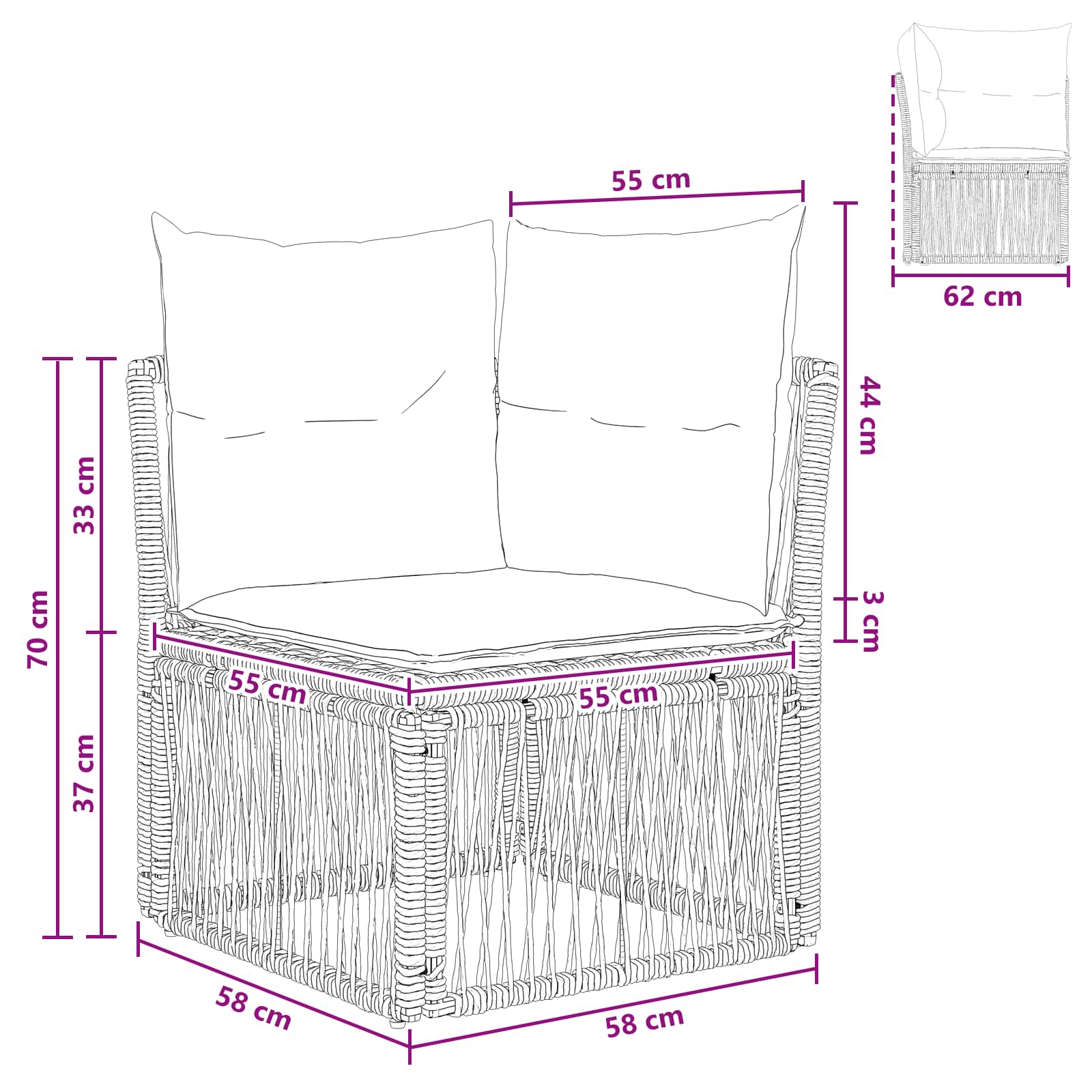 Unità divano angolare Grigio polyrattan | homemem39