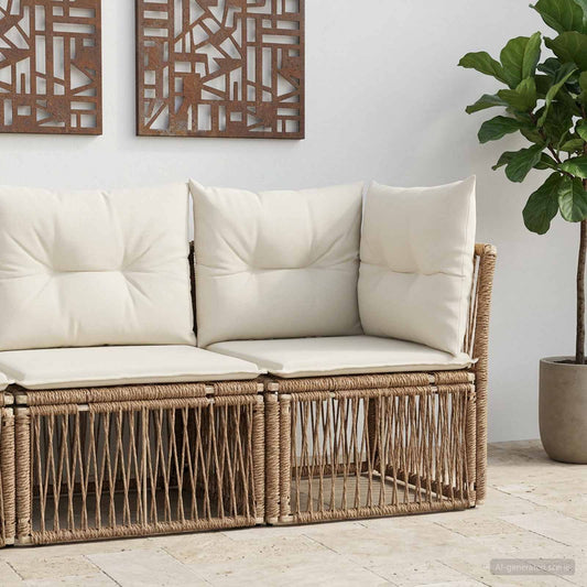 Unità divano angolare Beige polyrattan | homemem39