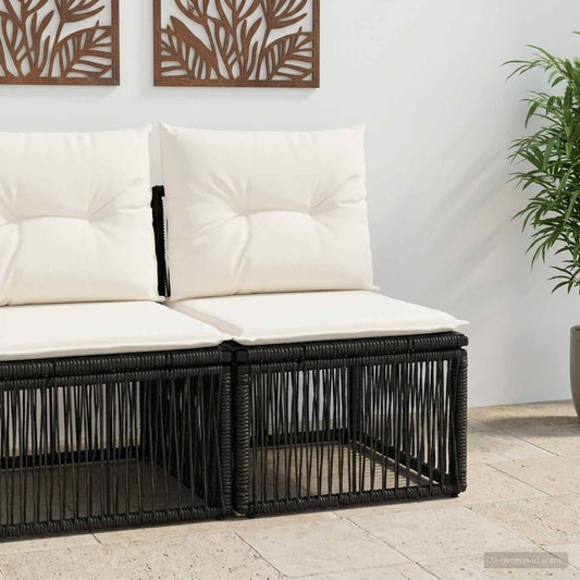 Unità divano senza braccioli Nero polyrattan | homemem39