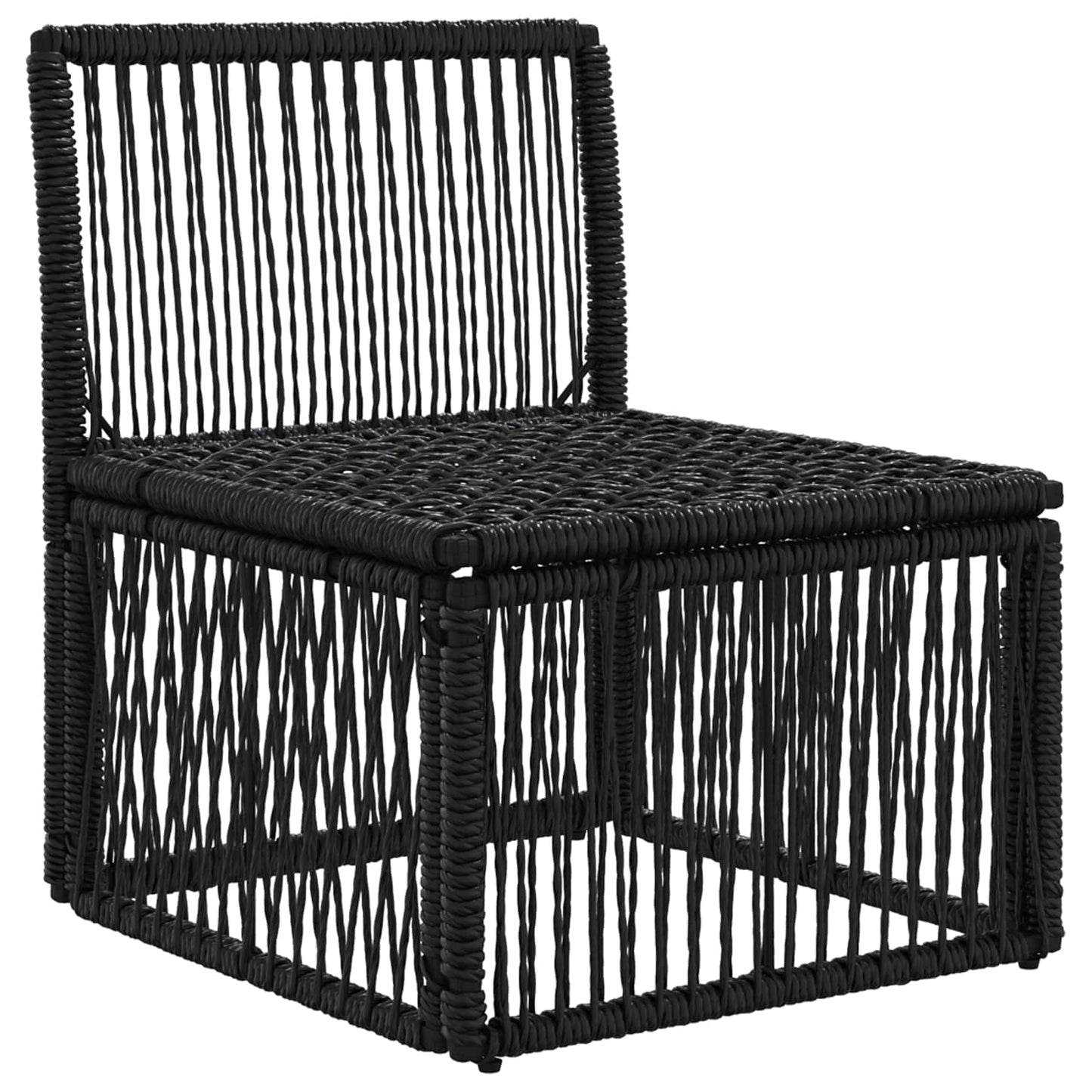 Unità divano senza braccioli Nero polyrattan | homemem39