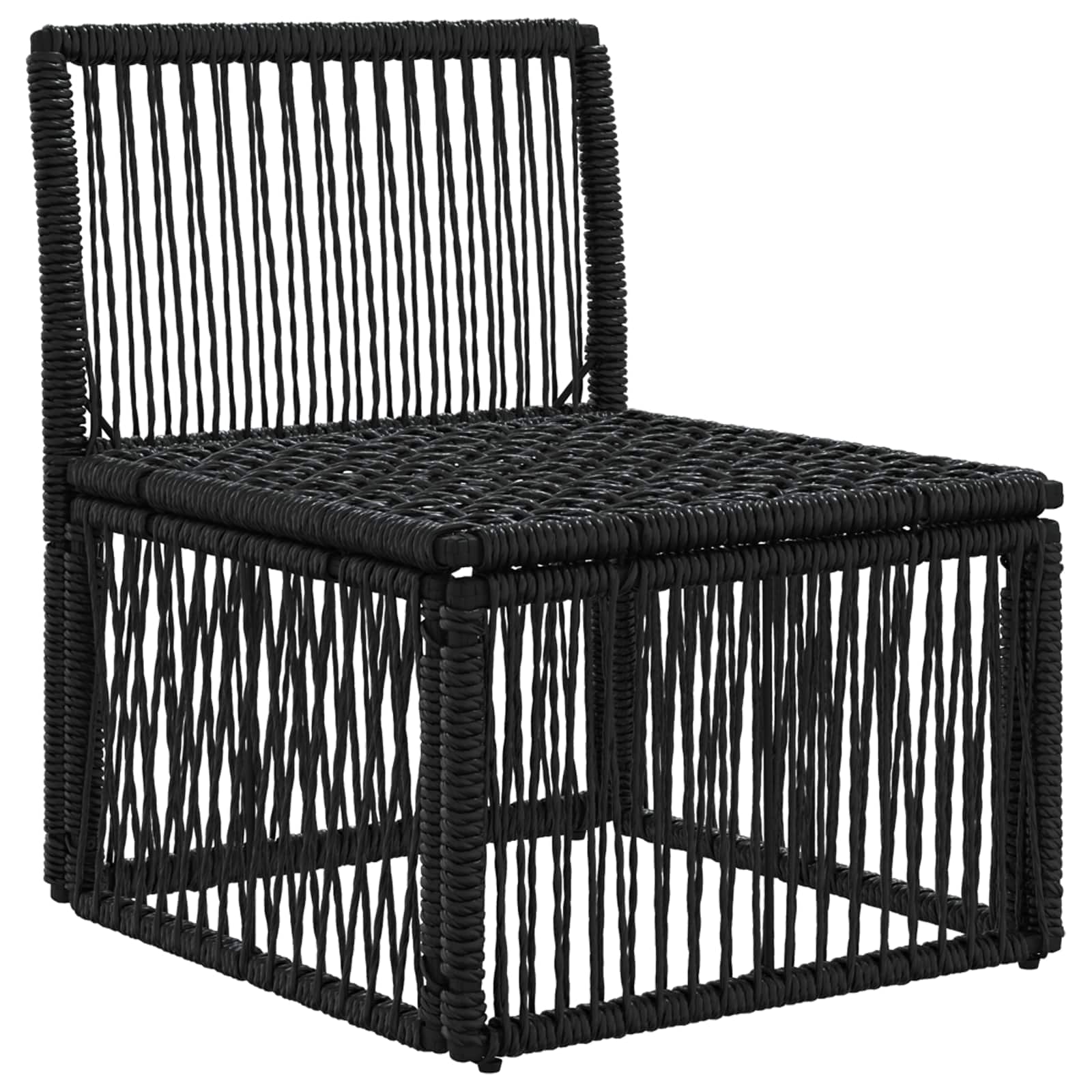 Unità divano senza braccioli Nero polyrattan | homemem39