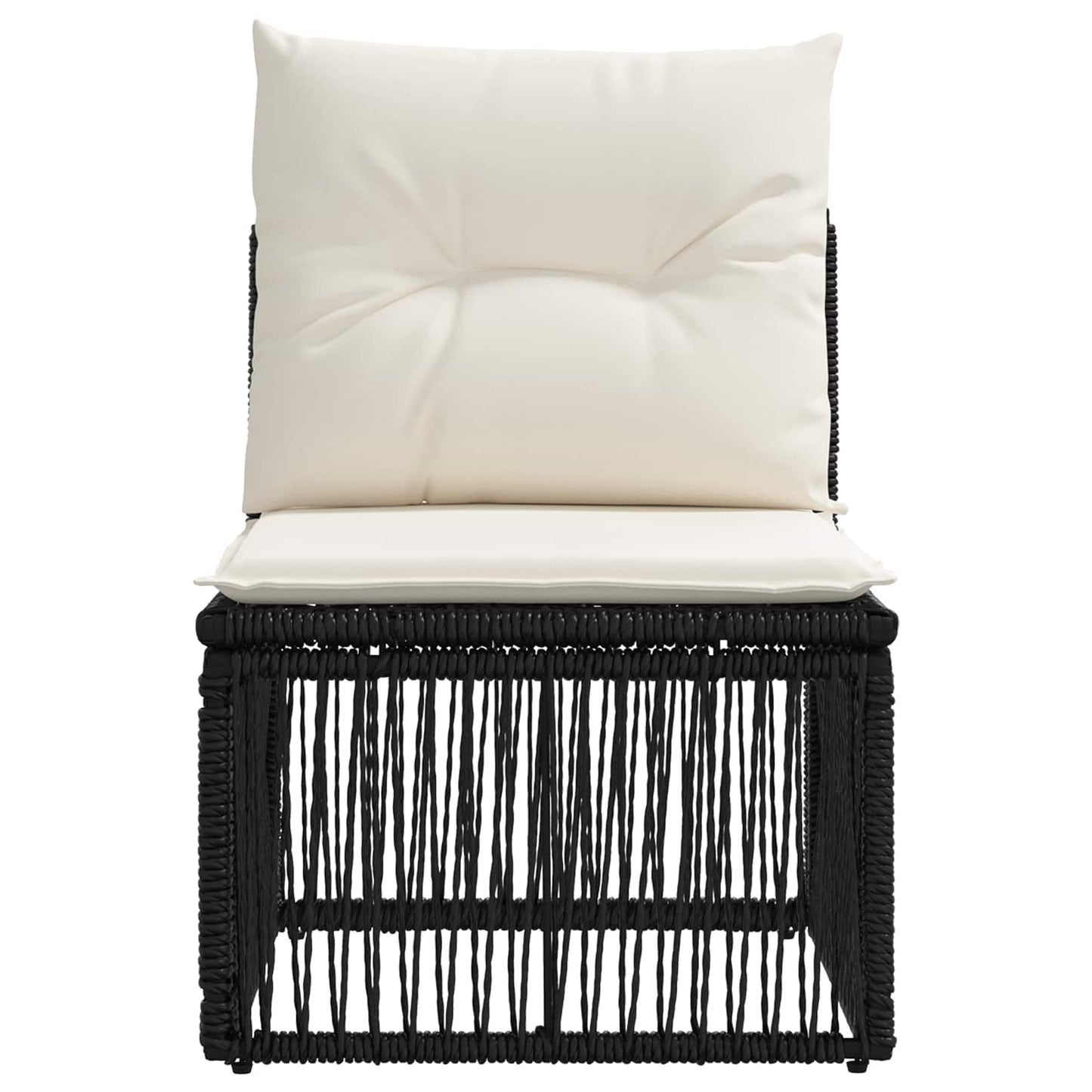 Unità divano senza braccioli Nero polyrattan | homemem39