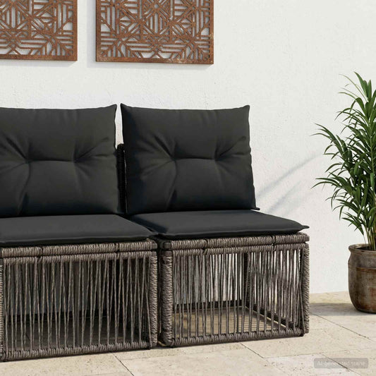 Unità divano senza braccioli Grigio polyrattan | homemem39