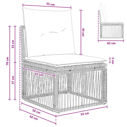 Unità divano senza braccioli Grigio polyrattan | homemem39