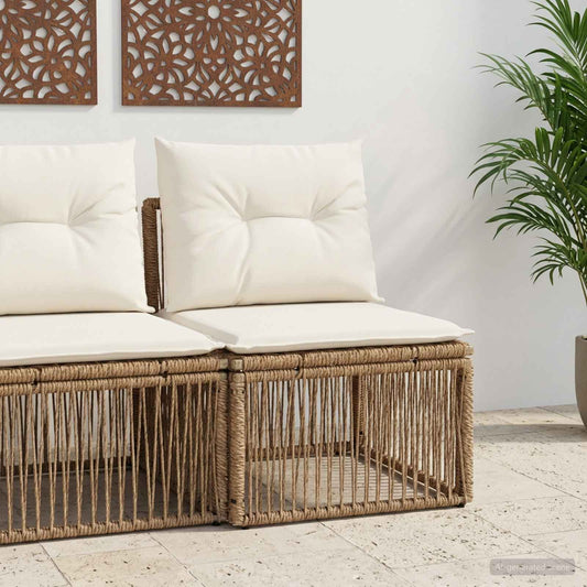 Unità divano senza braccioli Beige polyrattan | homemem39