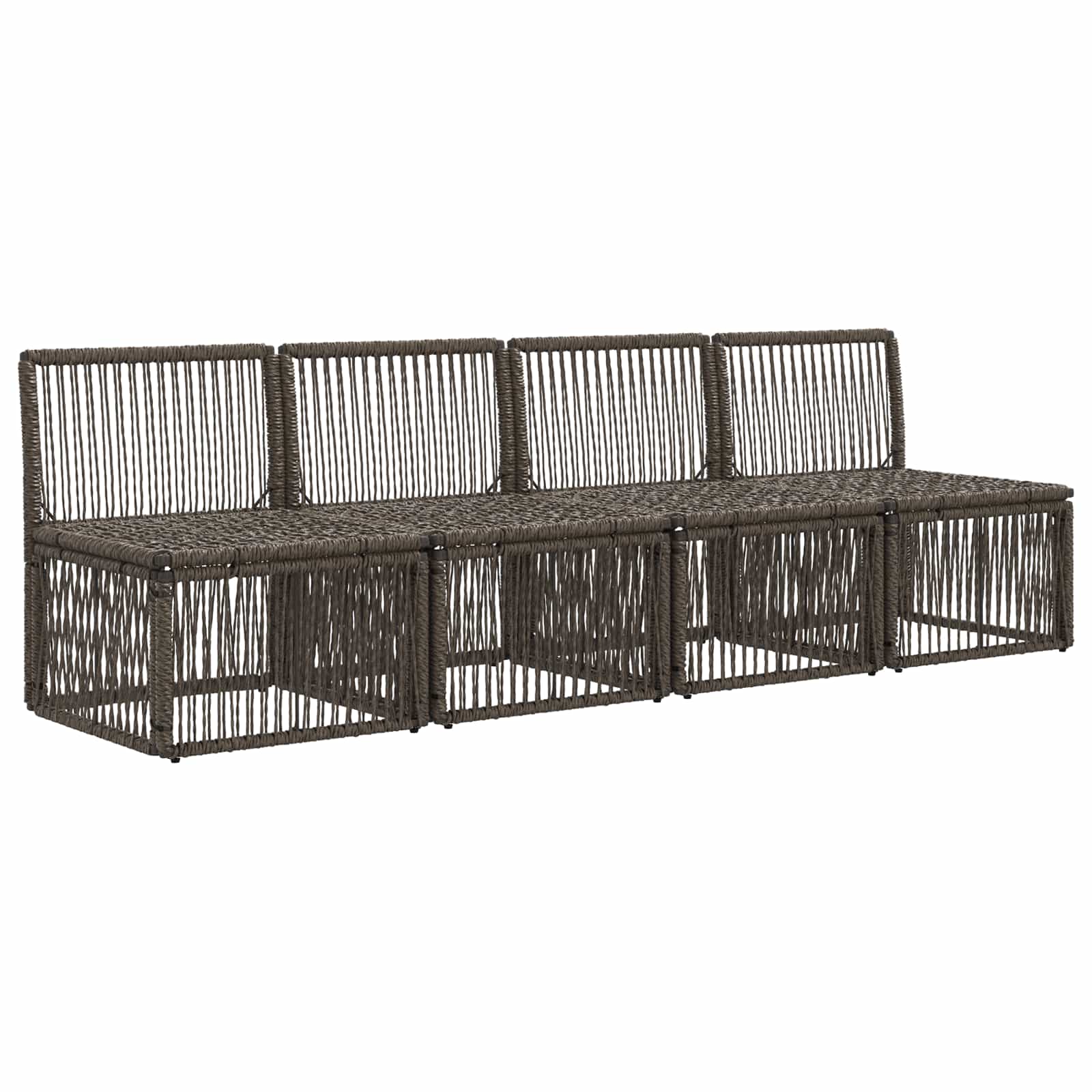 Divano a 4 posti 4 pcs 4-Numero di posti Grigio polyrattan | homemem39