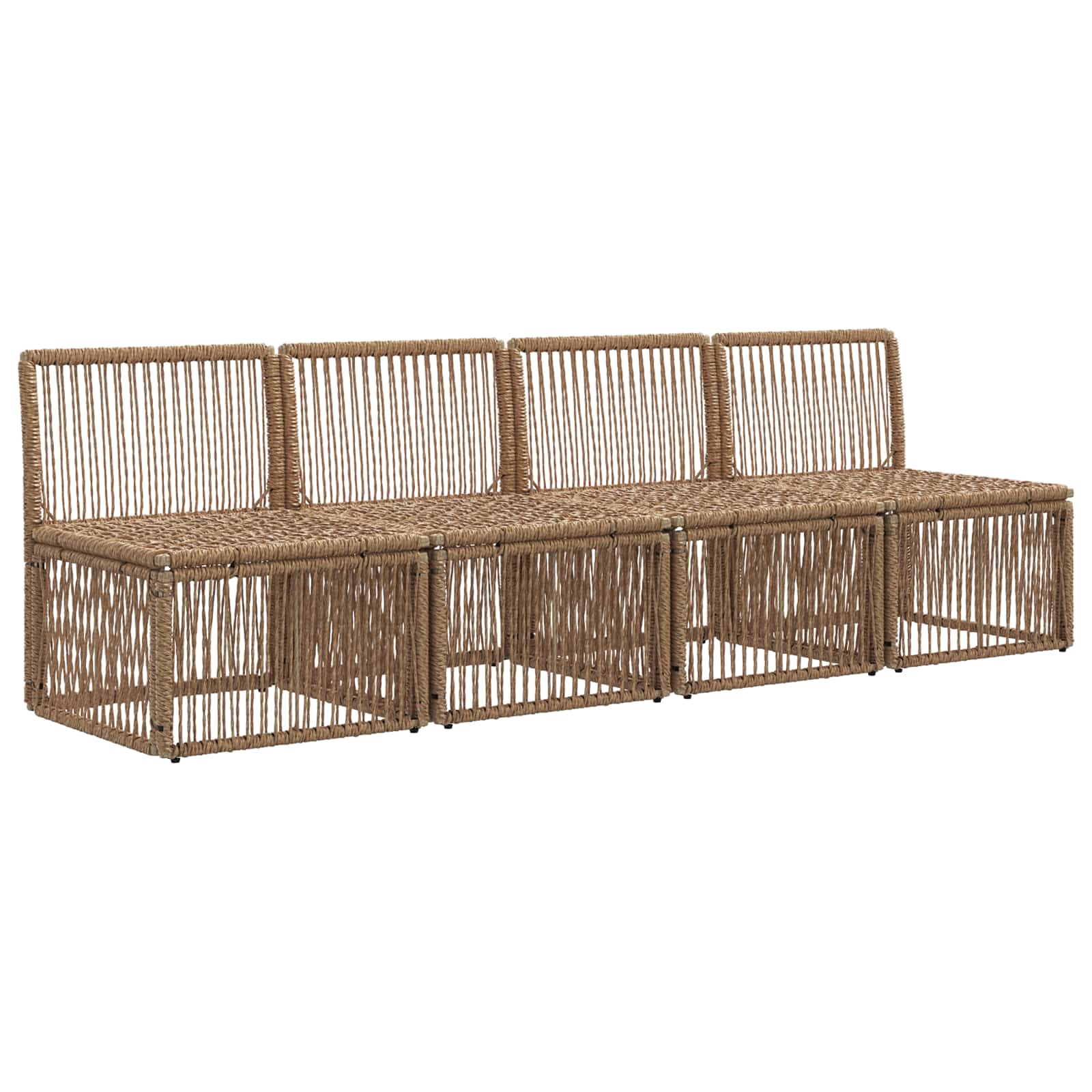 Divano a 4 posti 4 pcs 4-Numero di posti Beige polyrattan | homemem39