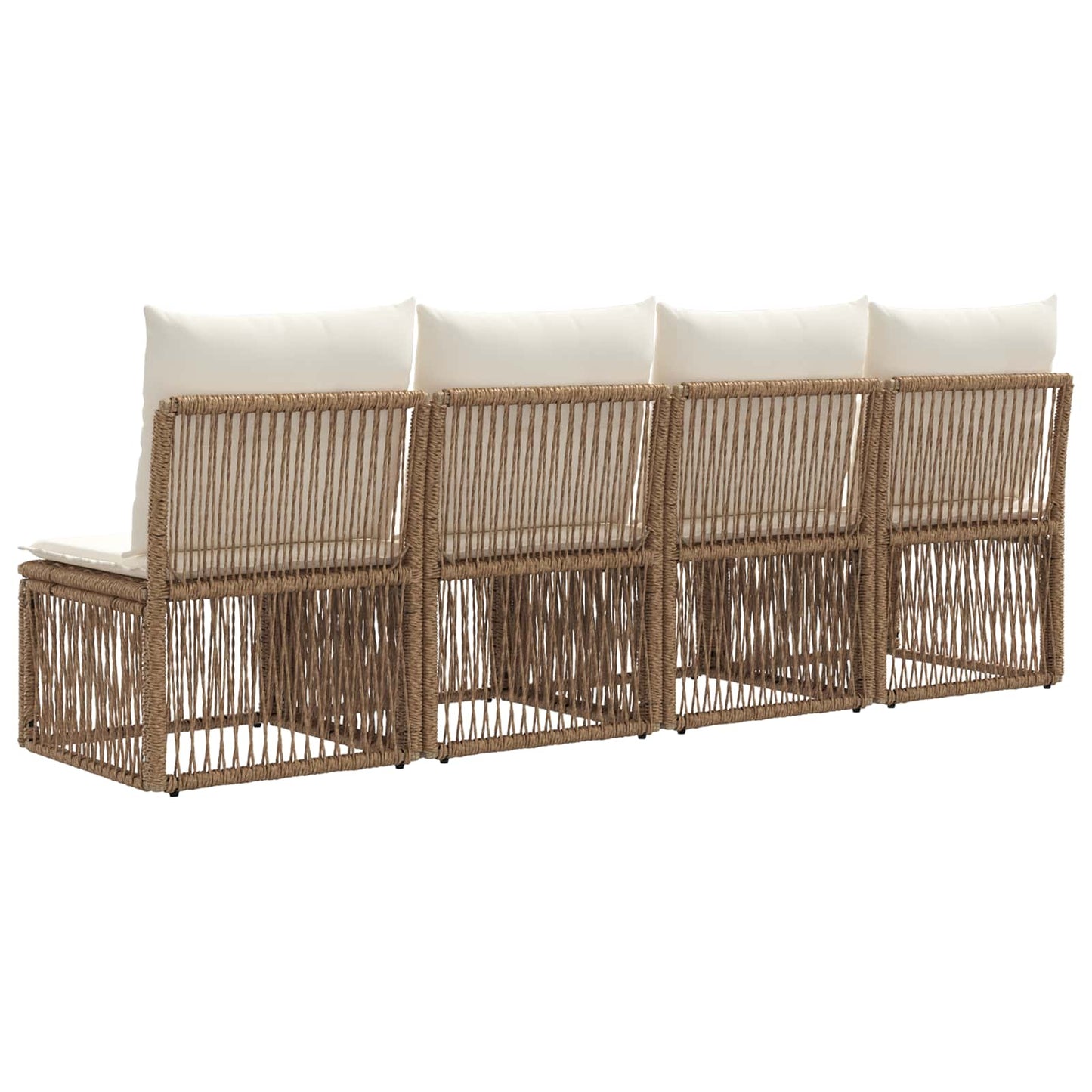 Divano a 4 posti 4 pcs 4-Numero di posti Beige polyrattan | homemem39